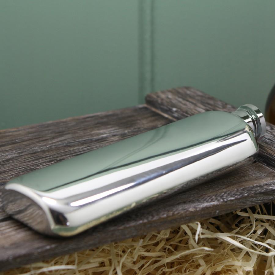 English Pewter Top Pocket Flask - 3oz