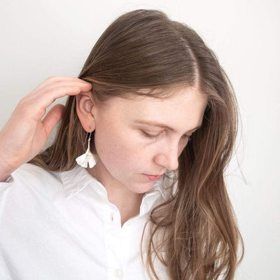 Flying Dog Earrings Small | Gingko Leaf