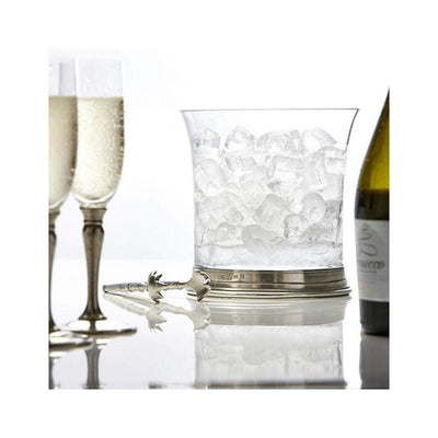 Italian Pewter Crystal Ice Bucket