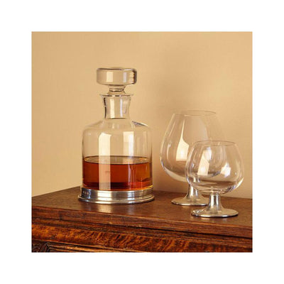 Italian Pewter & Crystal Spirit Decanter