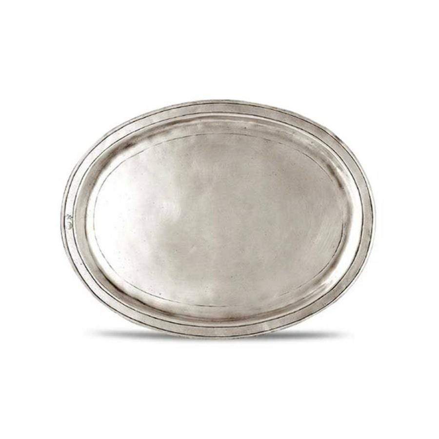 Italian Pewter Oval Tray 'Orvieto' | Medium