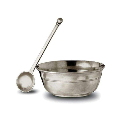 Italian Pewter Sugar Bowl & Spoon