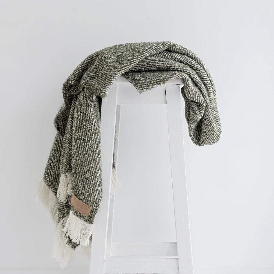 Moss Wool Twill Throw | NZ