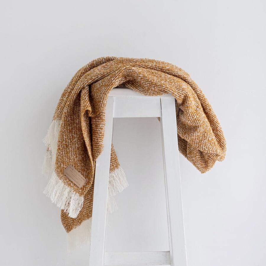 Mustard Wool Twill Throw | NZ