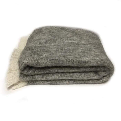 Natural Granite Alpaca Throw | Natural Granite