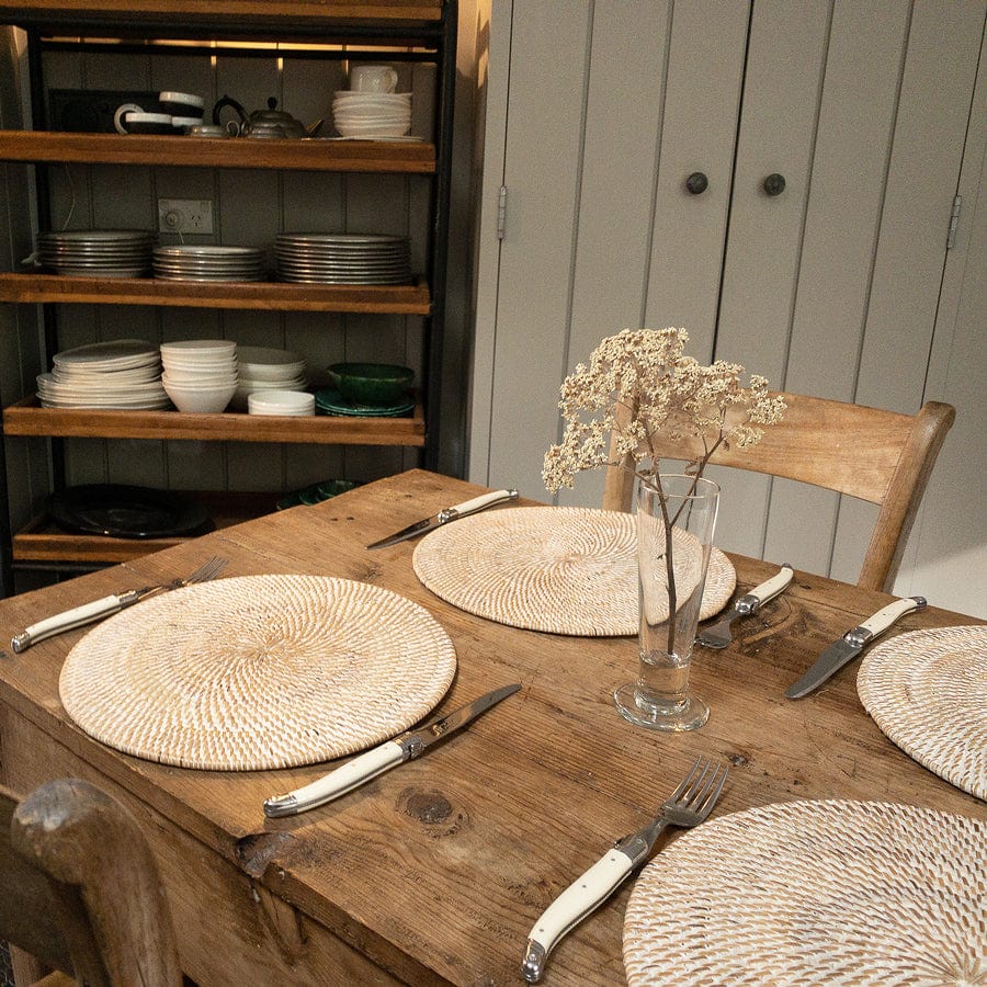 Rattan Placemat Round | White