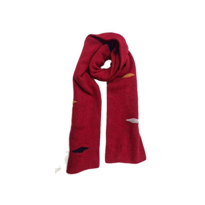 Red Lambswool Earn Scarf