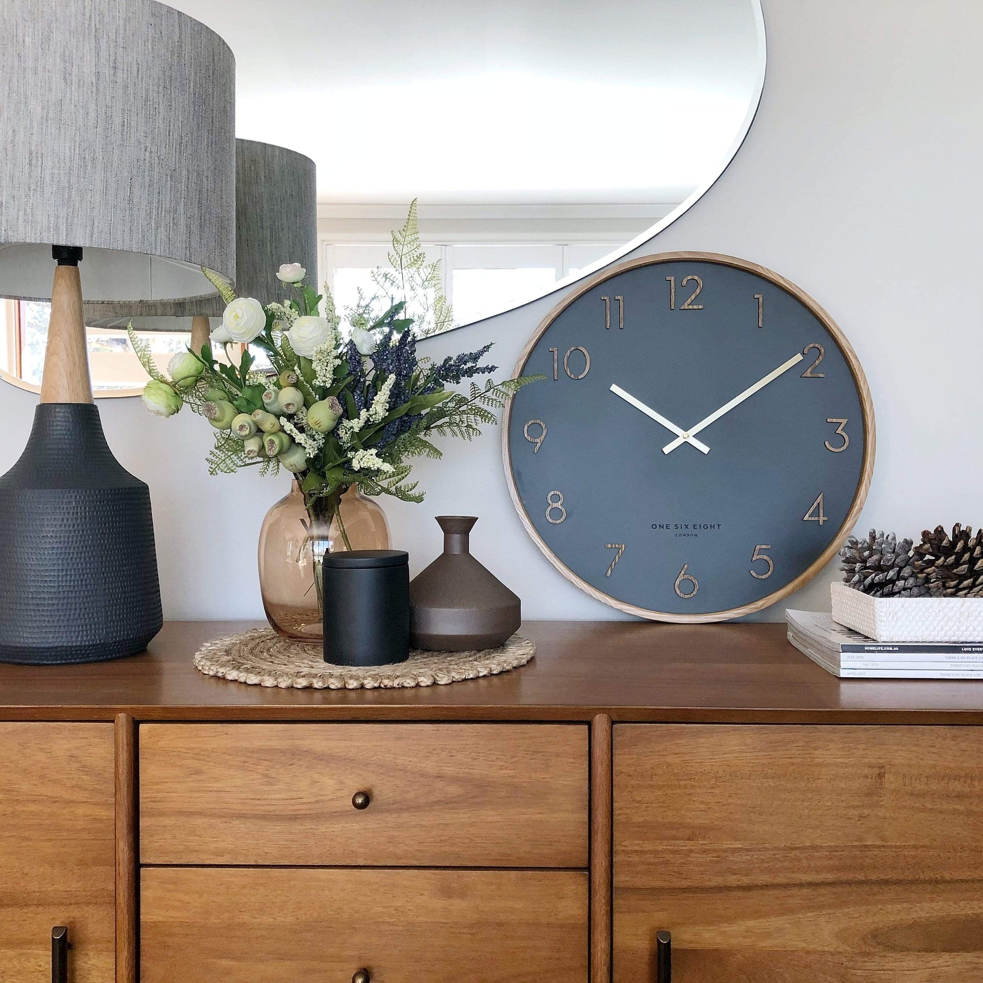 Scarlett Charcoal Wall Clock | 50cm