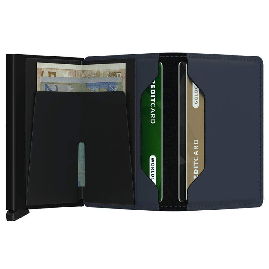 Secrid Matte Leather Slim Wallet | Night Blue