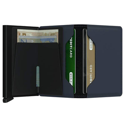 Secrid Matte Leather Slim Wallet | Night Blue