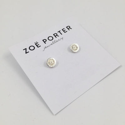 Zoe Porter Daisy Stud Earrings Silver