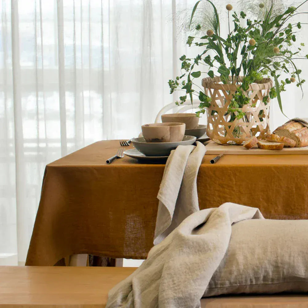 145x250cm Linen Tablecloth | Amber