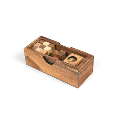 3 Puzzles in a Timber Box