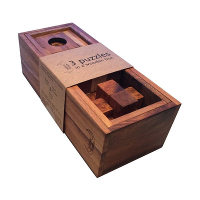 3 Puzzles in a Timber Box