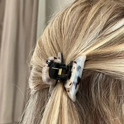 Acetate Small Hair Claw with Crystals | Light Turtle