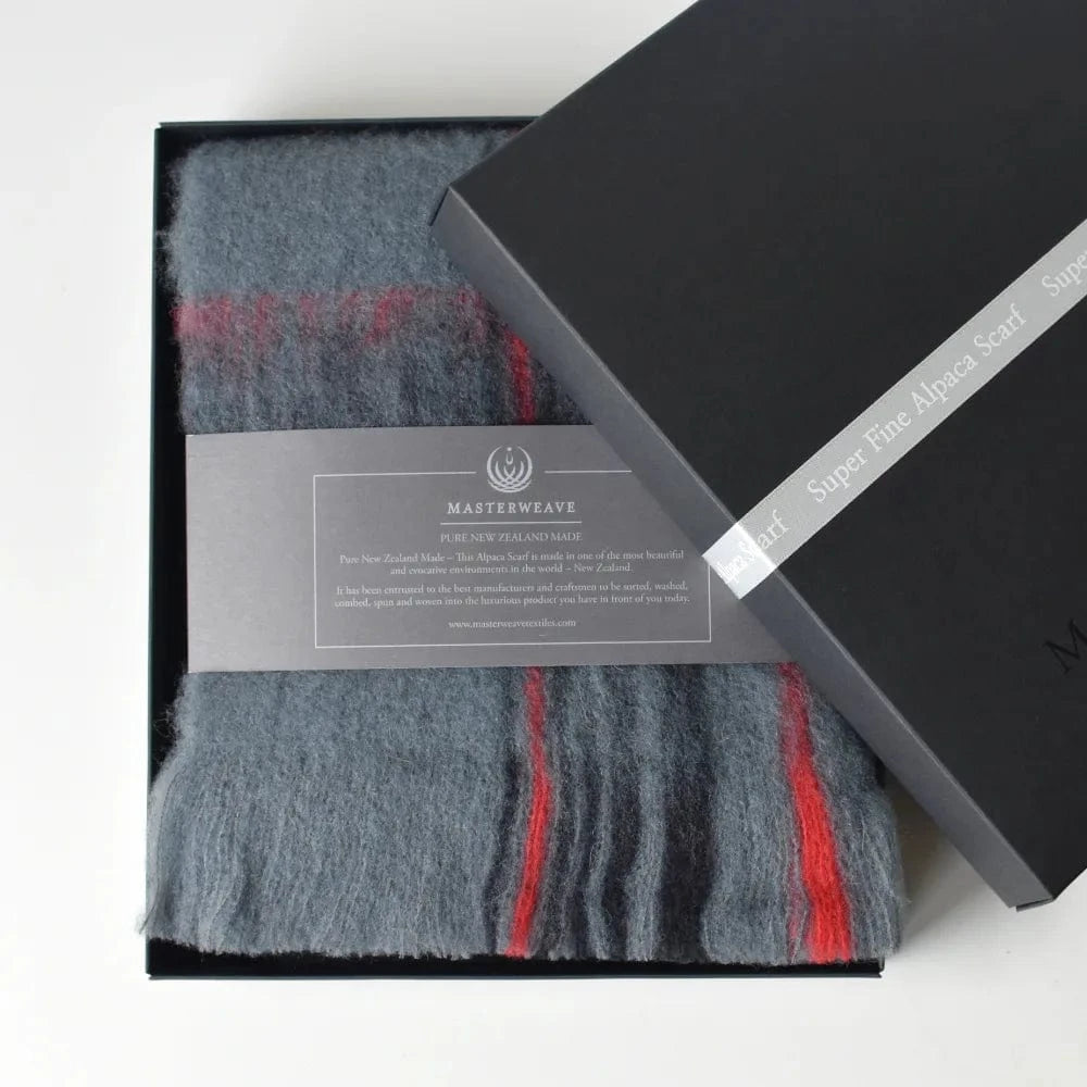 Alpaca Scarf Grey/Black Check