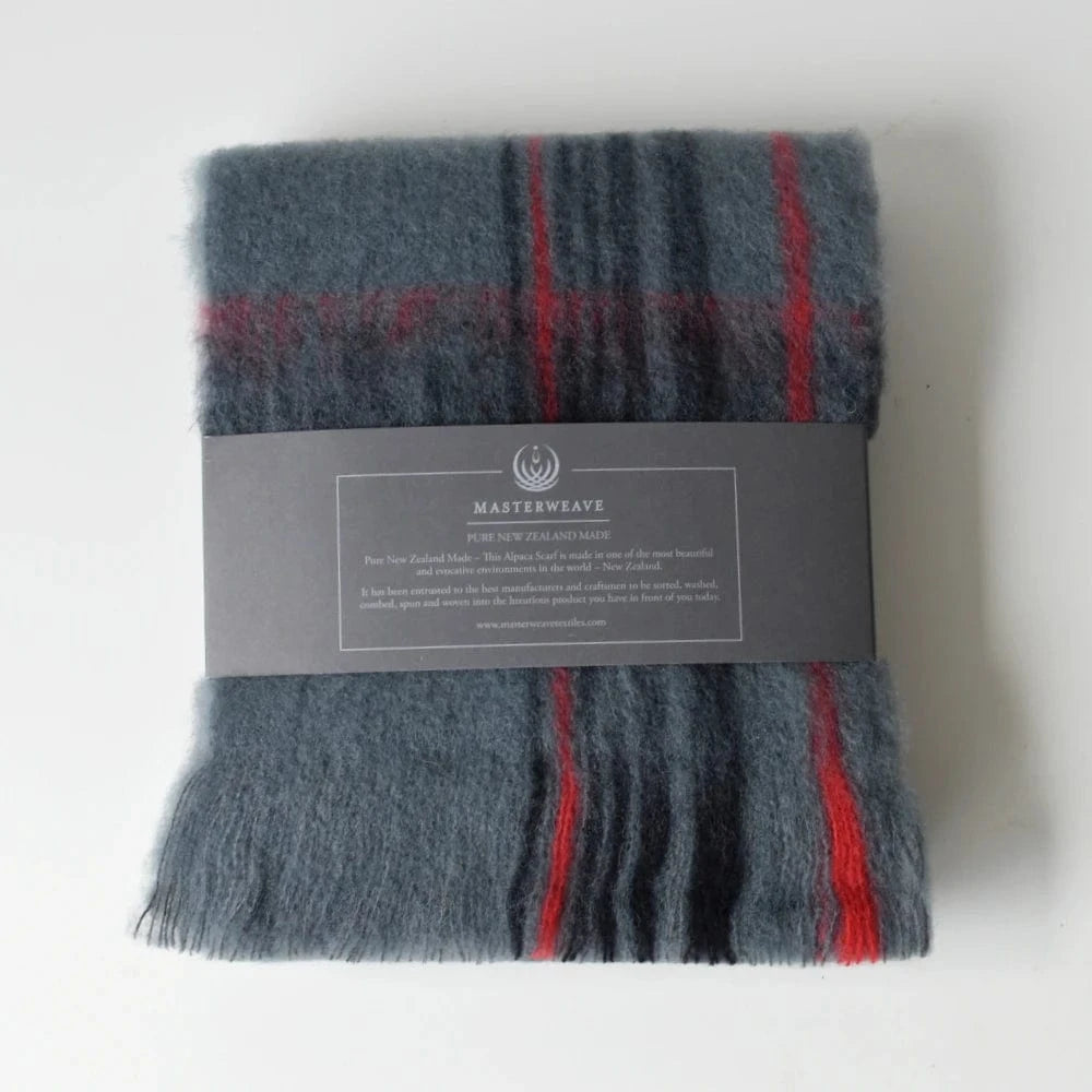 Alpaca Scarf Grey/Black Check