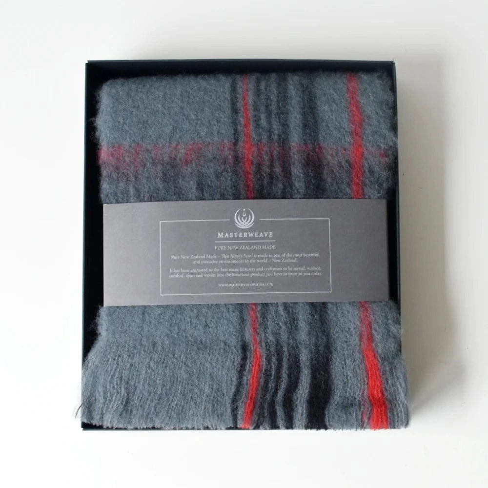 Alpaca Scarf Grey/Black Check