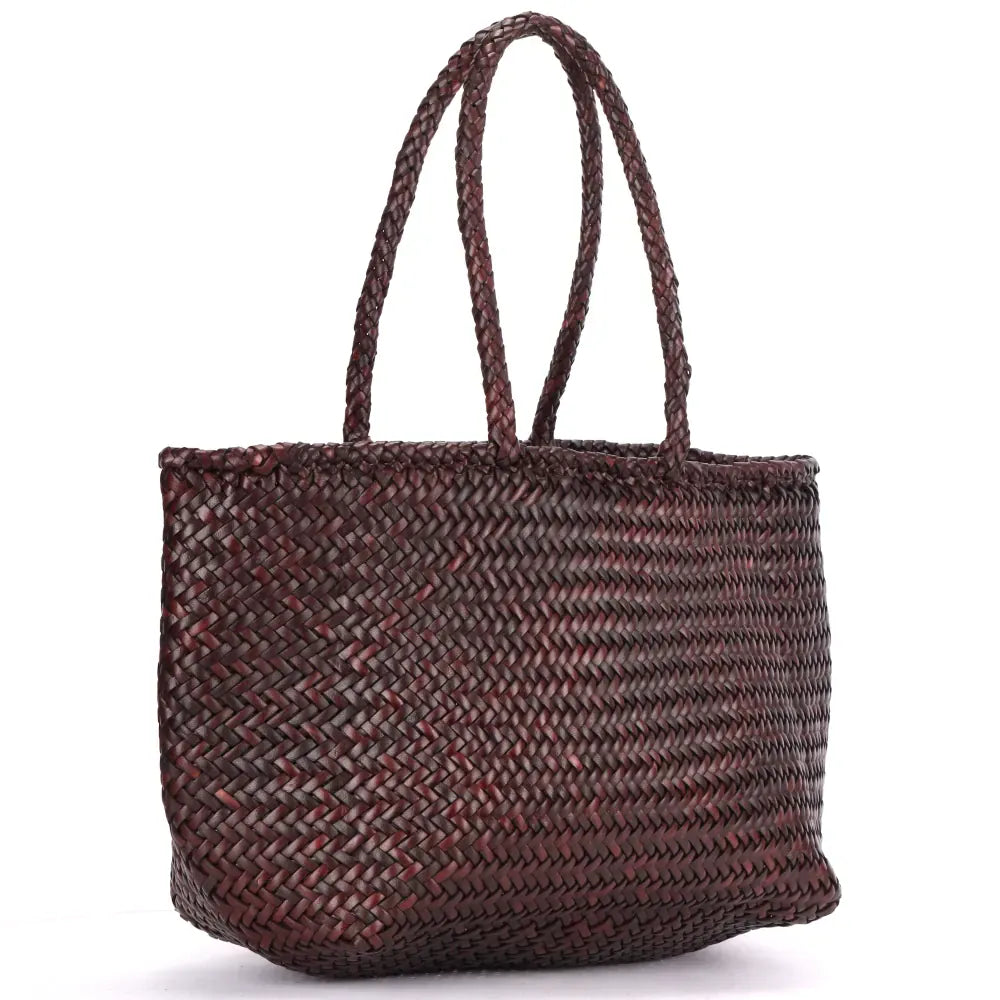 Amalfi Woven Leather Shopper | Brown
