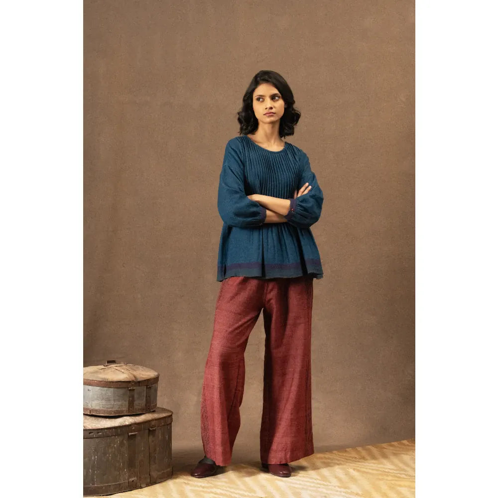 Amelia Wool Blouse | Indigo