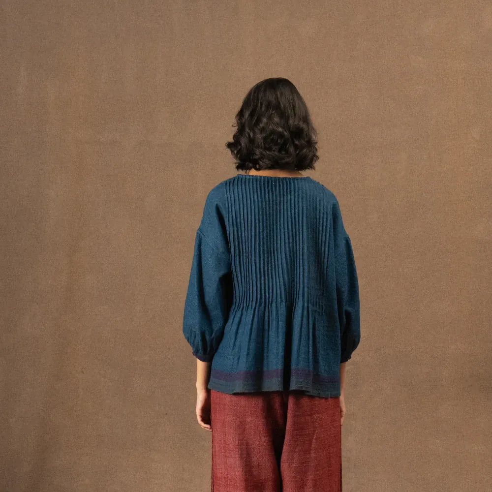 Amelia Wool Blouse | Indigo