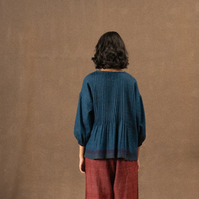 Amelia Wool Blouse | Indigo