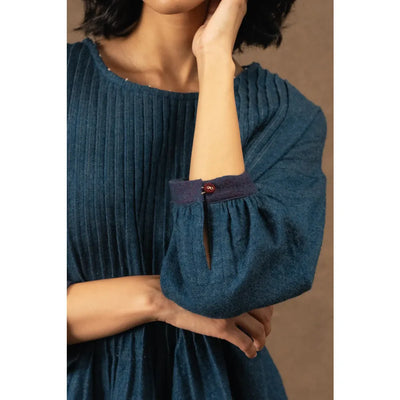 Amelia Wool Blouse | Indigo