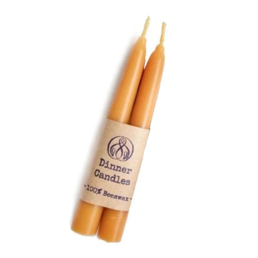 Beeswax Short Dinner Candle Natural Set of 2