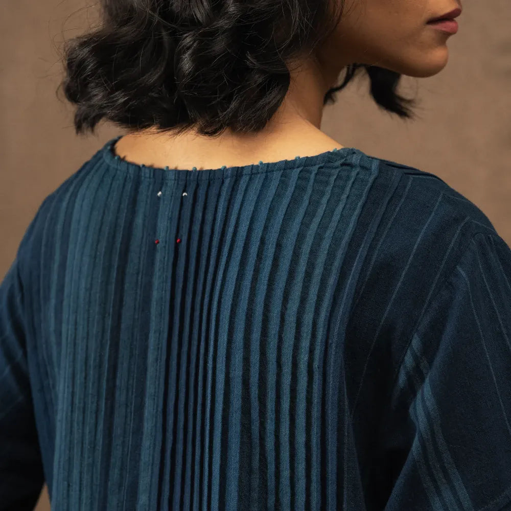 Bella Cotton Striped Dress | Indigo