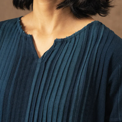 Bella Cotton Striped Dress | Indigo