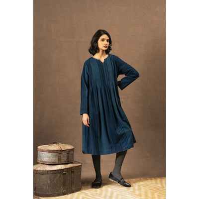 Bella Cotton Striped Dress | Indigo