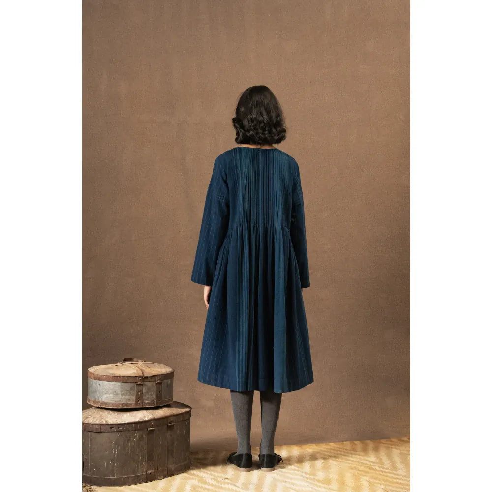 Bella Cotton Striped Dress | Indigo