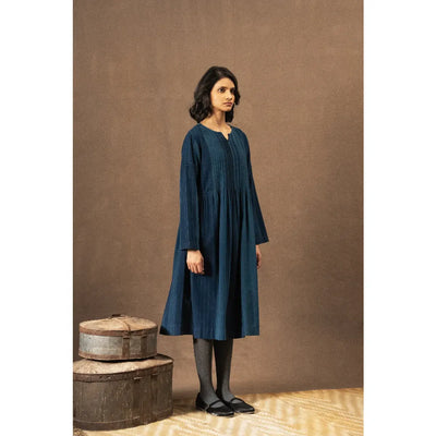 Bella Cotton Striped Dress | Indigo