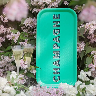 Birchwood Rectangle Tray | Champagne/Seafoam