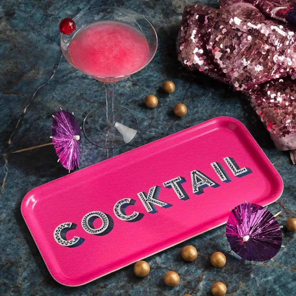 Birchwood Tray | Cocktail | Bright Pink