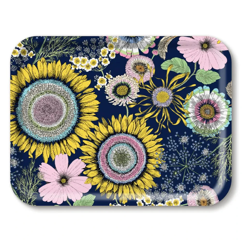 Birchwood Tray Large Rectangle | Sunflower Navy