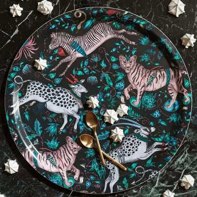 Birchwood Tray Large Round | Protea Navy