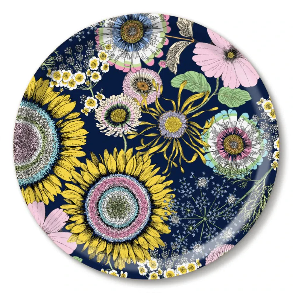Birchwood Tray Large Round | Sunflower Navy