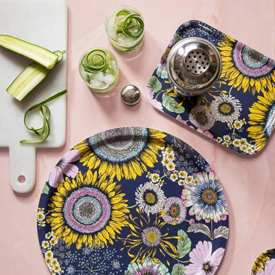 Birchwood Tray | Sunflower Navy