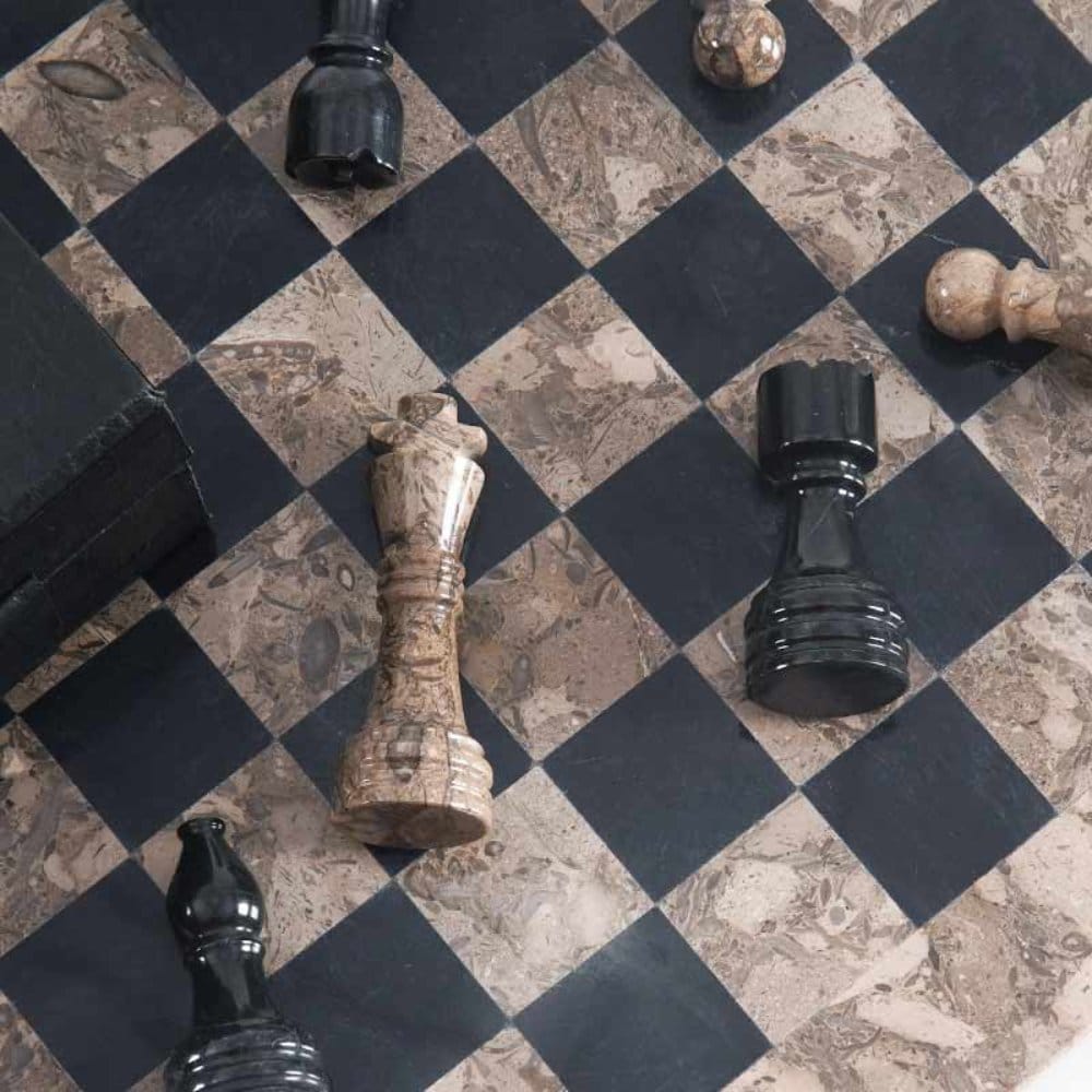 Black & Oceanic  30cm | Marble Chess Set