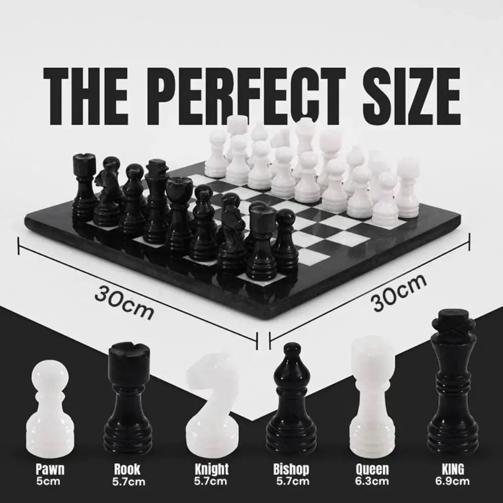 Black & White 30cm | Marble Chess Set