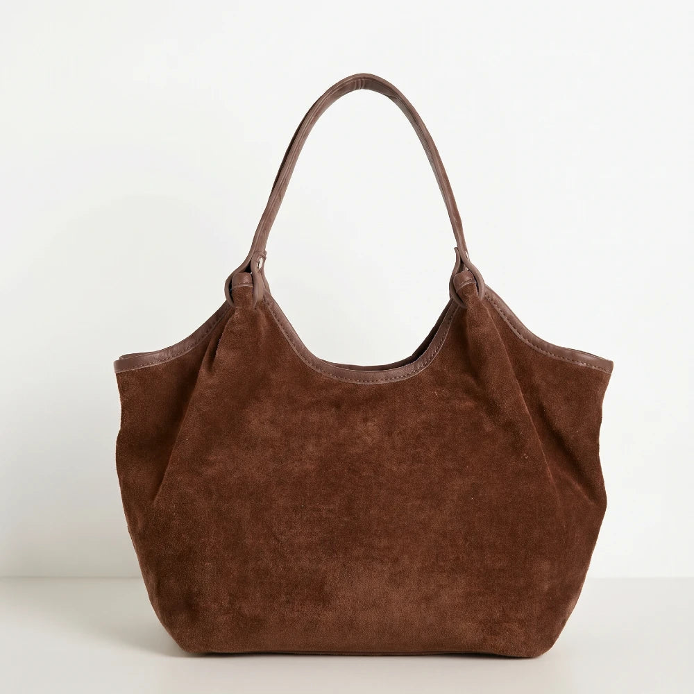 Calf-Suede Rosina Bag Cognac