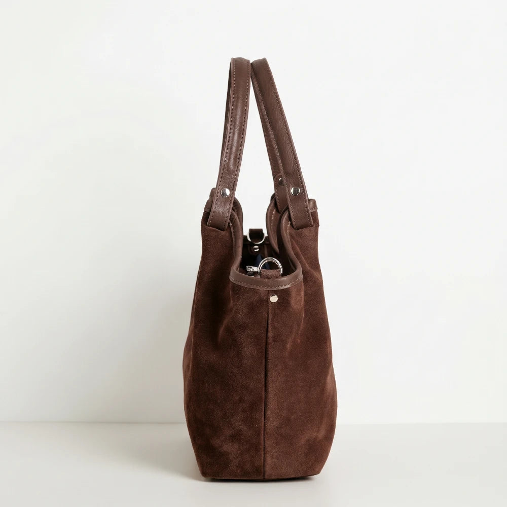 Calf-Suede Rosina Bag Cognac