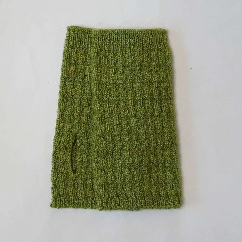Cascade Wrist Warmers in Merino | Totara Green