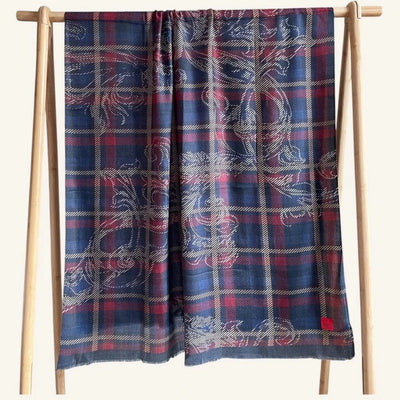 Cashmere Wool Scarf | Tartans Cashmere | Navy