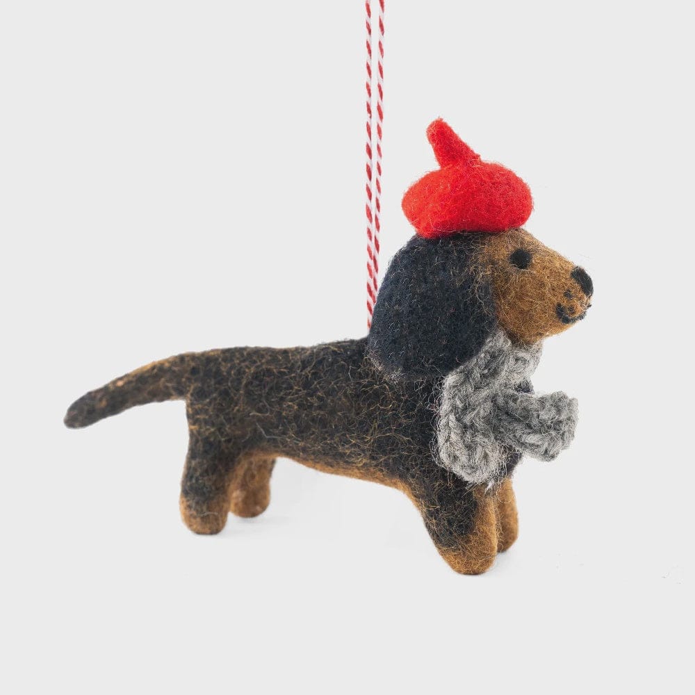 Dachshund Dog Felt Decoration