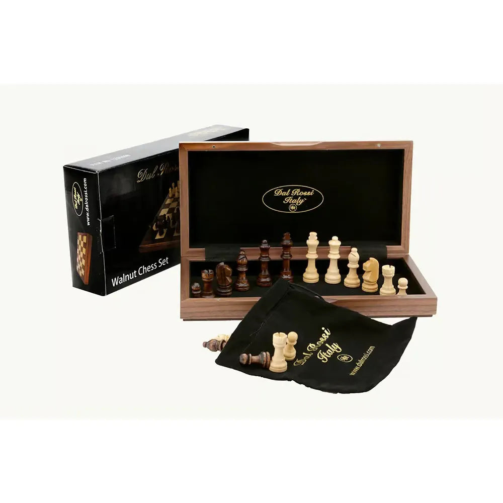 Dal Rossi Fold Away Walnut Chess Set 30cm