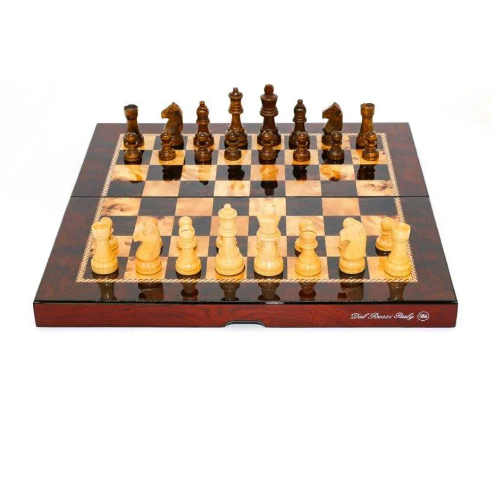 Dal Rossi Mahogany Finish Chess Set