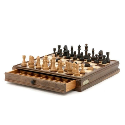 Deluxe Dal Rossi Chess/Checkers Set with Drawers