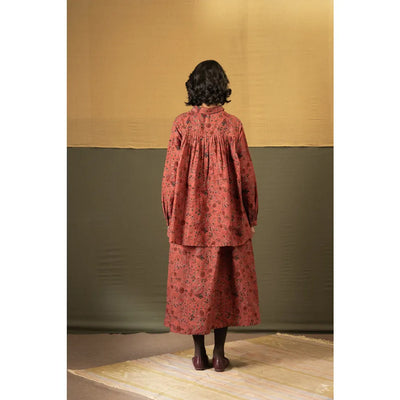 Diana Cotton Linen Blouse | Barn Red